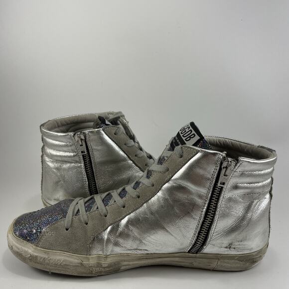 Golden Goose Silver and Purple Sneakers - Picture 6 of 14